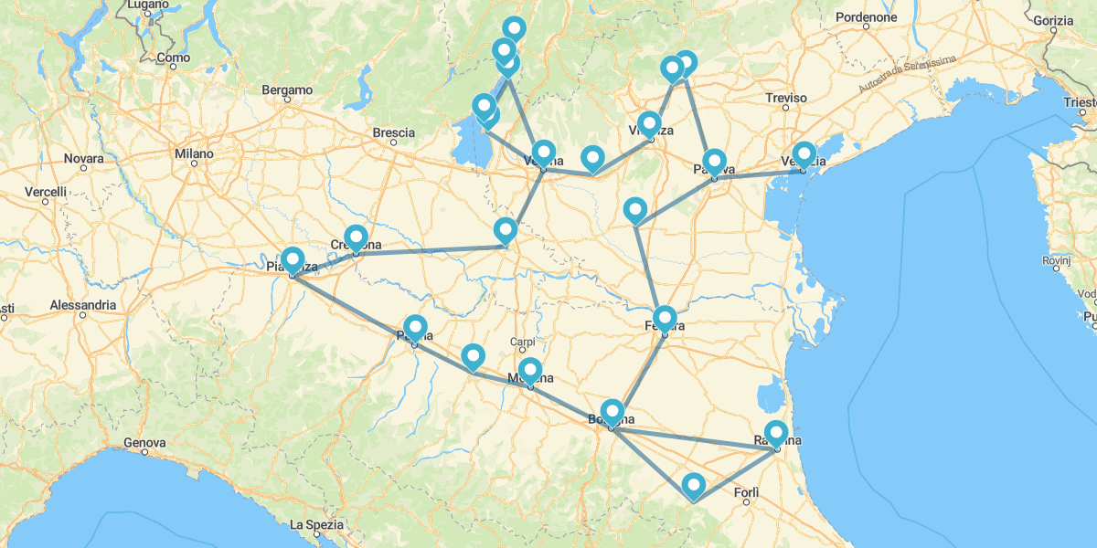 Ruta por el Véneto y Emilia-Romaña