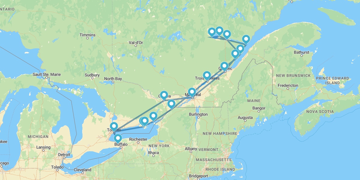 Ruta por el Norte y Sur Canadiense