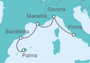 Itinerario del Crucero Italia, Francia, España - Costa Cruceros