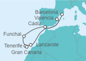 Itinerario del Crucero Islas Canarias - Costa Cruceros