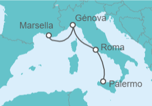 Itinerario del Crucero Italia - MSC Cruceros