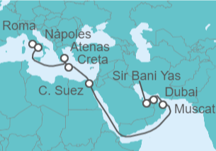 Itinerario del Crucero Italia, Grecia, Omán - MSC Cruceros