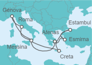 Itinerario del Crucero Italia, Grecia, Turquía - MSC Cruceros