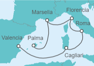 Itinerario del Crucero Italia, Francia - MSC Cruceros