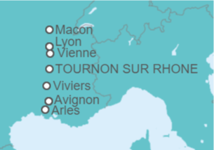 Itinerario del Crucero Crucero de Lyon a Arles por el Ródano y el Saona  - CroisiEurope