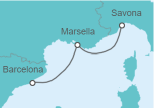 Itinerario del Crucero Francia - Costa Cruceros