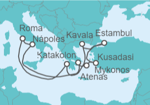 Itinerario del Crucero Turquía, Grecia e Italia - Carnival Cruise Line