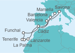 Itinerario del Crucero Islas Canarias - Costa Cruceros