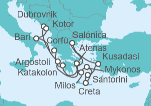 Itinerario del Crucero Grecia, Croacia, Montenegro, Turquía - Celestyal Cruises