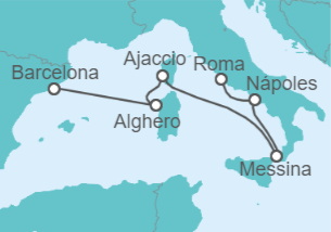 Itinerario del Crucero Francia e Italia - Cunard