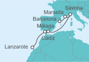 Itinerario del Crucero Francia, Italia, España - Costa Cruceros