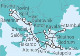 Itinerario del Crucero Islas Griegas, Croacia y Turquia - Explora Journeys