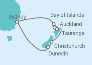 Itinerario del Crucero Nueva Zelanda - Celebrity Cruises