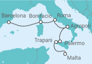 Itinerario del Crucero España, Francia, Italia - Ponant