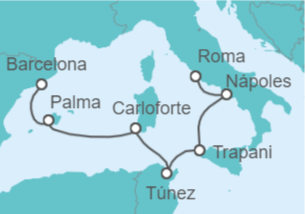 Itinerario del Crucero Italia, Túnez, España - Explora Journeys