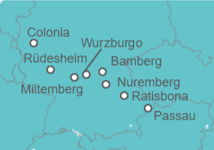 Itinerario del Crucero Sinfonía Rhin y Danubio - De Colonia a Passau - Panavision