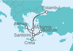 Itinerario del Crucero Estambul e Islas Griegas - Costa Cruceros