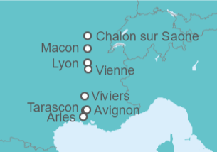 Itinerario del Crucero De Lyon a Aviñón - Riverside