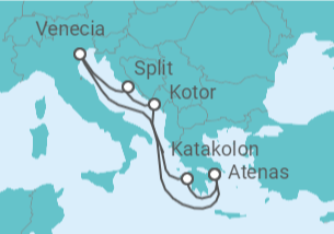 Itinerario del Crucero Venecia, Grecia y Croacia sublimes - Celestyal Cruises