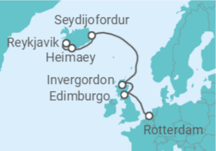 Itinerario del Crucero Islandia y Reino Unido - Holland America Line