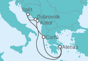 Itinerario del Crucero Mar Adriático y Gemas Griegas - Virgin Voyages