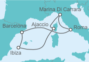 Itinerario del Crucero De Barcelona a Roma y más - Virgin Voyages