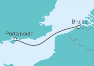 Itinerario del Crucero De Portsmouth a Brujas, y vuelta - Virgin Voyages