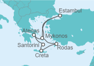 Itinerario del Crucero Estambul e Islas Griegas - todo incluido. - Costa Cruceros
