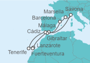 Itinerario del Crucero Sabores exóticos y paisajes lunares - Costa Cruceros