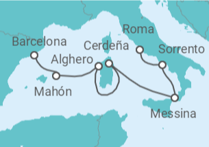 Itinerario del Crucero Italia, España - Explora Journeys