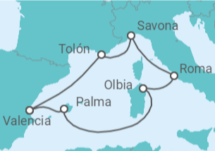 Itinerario del Crucero Historia y belleza natural  - Costa Cruceros