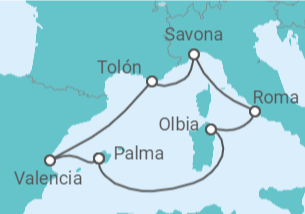 Itinerario del Crucero Historia y belleza natural  - Costa Cruceros