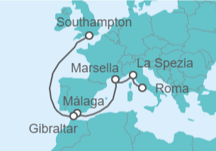 Itinerario del Crucero Mar Balear hasta Londres - Cunard