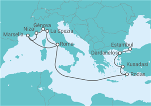 Itinerario del Crucero De Roma a Estambul - Cunard