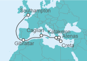 Itinerario del Crucero Grecia, Italia y España - Cunard