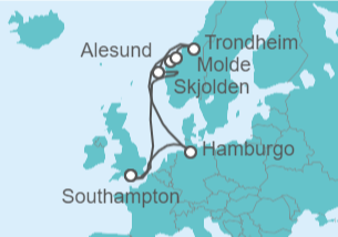 Itinerario del Crucero Alemania, Noruega - Cunard