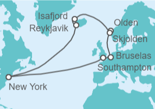 Itinerario del Crucero Norte de Europa - Cunard