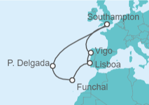 Itinerario del Crucero Portugal, España - Cunard