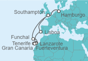 Itinerario del Crucero Islas Canarias - Cunard