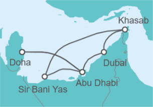 Itinerario del Crucero Desierto asombroso y Grand Prix de Abu Dhabi - Celestyal Cruises