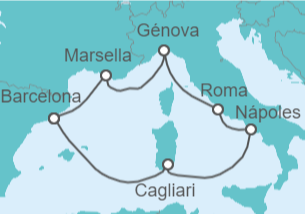 Itinerario del Crucero La música del mar - Costa Cruceros