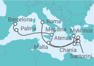 Itinerario del Crucero Mediterráneo al completo - Disney Cruise Line