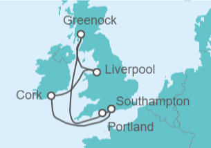 Itinerario del Crucero Reino Unido e Irlanda - Disney Cruise Line