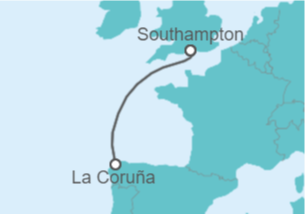 Itinerario del Crucero Minicrucero: Londres a La Coruña - Disney Cruise Line
