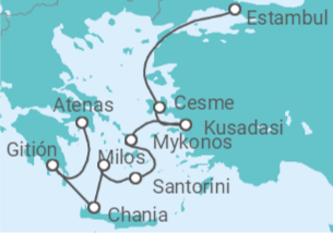 Itinerario del Crucero Grecia, Turquía - Seabourn