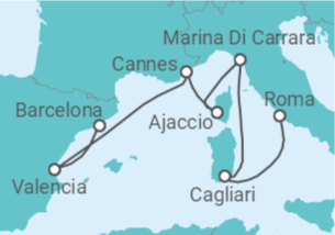 Itinerario del Crucero Italia y Riviera Francesa - Virgin Voyages
