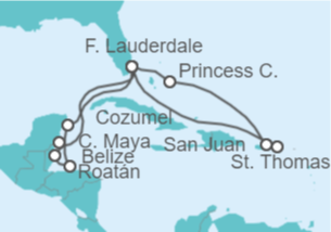 Itinerario del Crucero Explora el Caribe Tropical - Princess Cruises