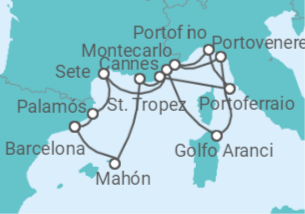 Itinerario del Crucero España, Francia, Mónaco, Italia - Seabourn