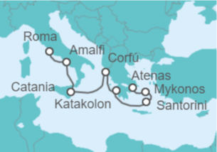 Itinerario del Crucero Muestra italiana y del Egeo - Oceania Cruises