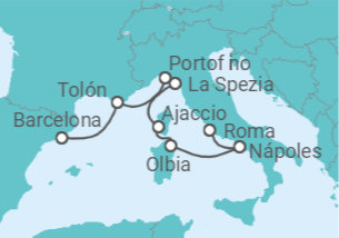 Itinerario del Crucero Vías navegables etruscas - Oceania Cruises